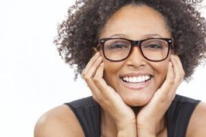 Smiling Woman wearing glasses